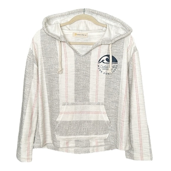OCEAN DRIVE Pullover Hoodie Lightweight Cotton Beach Bum Coastal Casual Medium - Picture 1 of 16